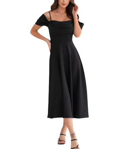 Vera Dolini Midi Dress In Black