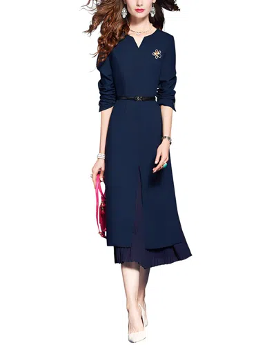 Vera Dolini Midi Dress In Blue