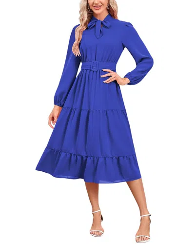 Vera Dolini Midi Dress In Blue