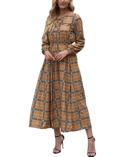 Vera Dolini Midi Dress In Brown