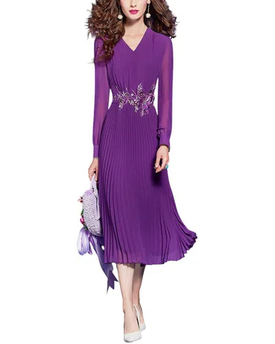 Vera Dolini Midi Dress In Purple