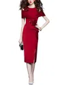 Vera Dolini Midi Dress In Red