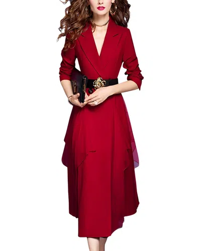 Vera Dolini Midi Dress In Red