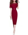 Vera Dolini Midi Dress In Red