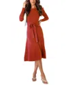 Vera Dolini Midi Dress In Red