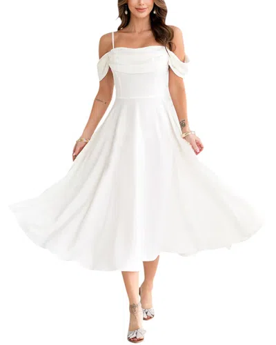Vera Dolini Midi Dress In White