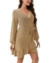 Vera Dolini Mini Dress In Gold