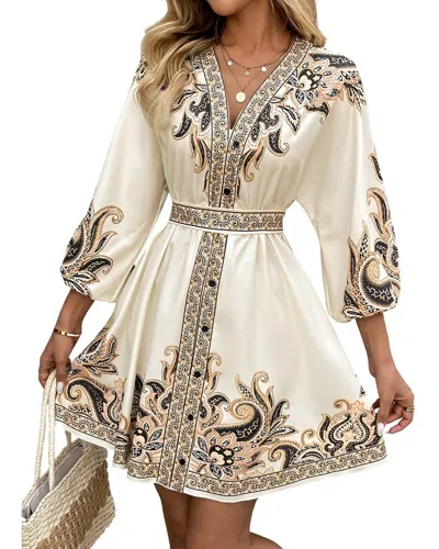 Vera Dolini Mini Dress In Neutral