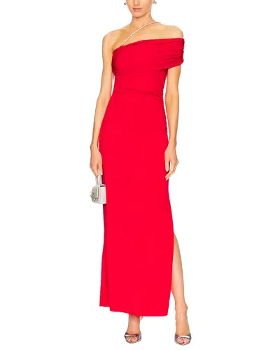 Vera Dolini Solid Maxi Dress In Red
