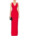 Vera Dolini Solid Maxi Dress In Red