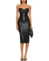 Vera Dolini Solid Midi Dress In Black