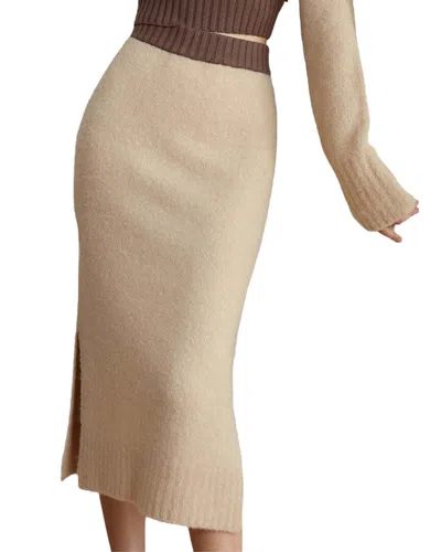 Vera Dolini Wool-blend Skirt In Beige