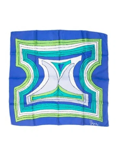 Pre-owned Vera Neumann Printed Scarf In Blue