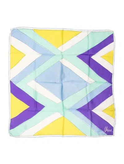 Pre-owned Vera Neumann Silk Printed Scarf In Blue