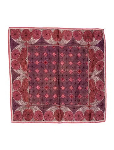 Pre-owned Vera Neumann Silk Printed Scarf In Red