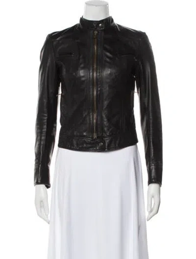 Pre-owned Vera Pelle Biker Jacket In Gray