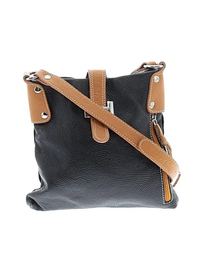 Pre-owned Vera Pelle Leather Crossbody Bag In Black