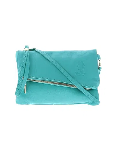 Pre-owned Vera Pelle Leather Crossbody Bag In Blue