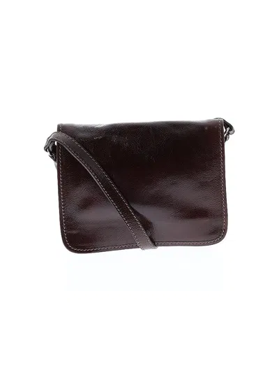 Pre-owned Vera Pelle Leather Crossbody Bag In Brown