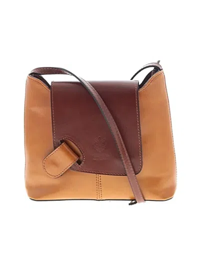 Pre-owned Vera Pelle Leather Crossbody Bag In Brown
