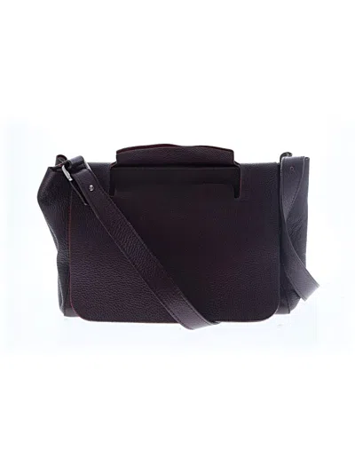 Pre-owned Vera Pelle Leather Crossbody Bag In Burgundy