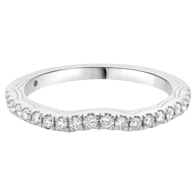 Pre-owned Vera Wang 14 Karat White Gold Contour Band