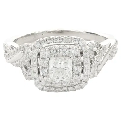 Pre-owned Vera Wang 14 Karat White Gold Princess Cut Diamond Engagement Ring