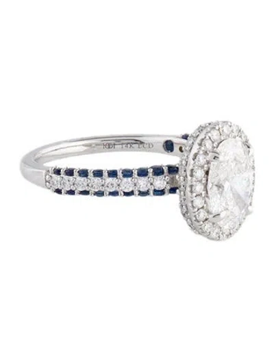 Pre-owned Vera Wang 1.49ct Lab-grown Diamond & Sapphire Engagement Ring In Multi