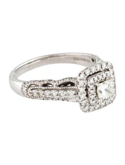 Pre-owned Vera Wang 14k 1.21ctw Diamond & Sapphire Cocktail Ring In Multi