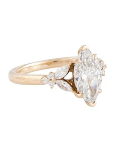 Pre-owned Vera Wang 14k 1.87ctw Lab-grown Diamond Floral Engagement Ring In Multicolor