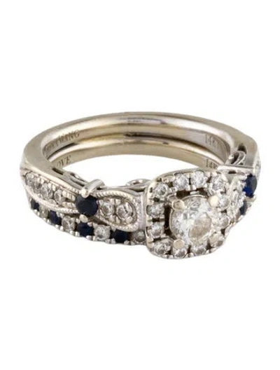 Pre-owned Vera Wang 14k Diamond & Sapphire Wedding Ring In Multi