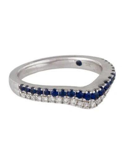 Pre-owned Vera Wang 14k Sapphire & Diamond Tiara Band In Multi