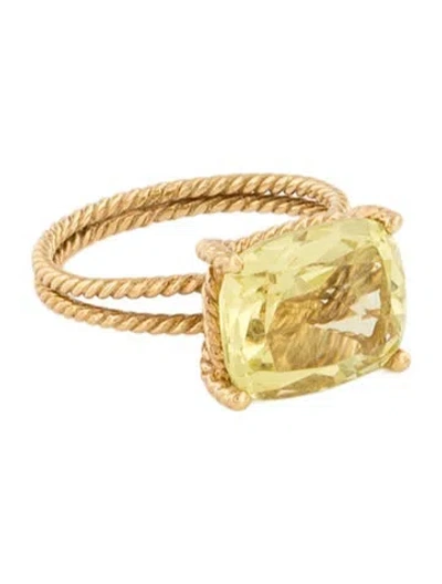 Pre-owned Vera Wang 18k Quartz Twist Wire Cocktail Ring In Multicolor