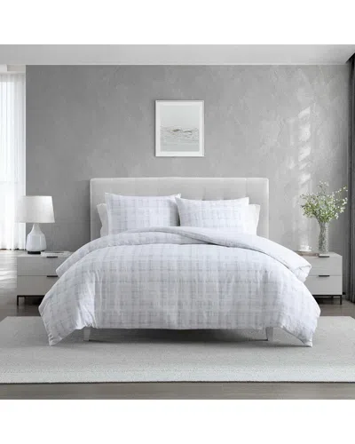 Vera Wang 220 Thread Count Blurred Plaid Reversible Cotton Sateen Comforter  Set
