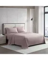 Vera Wang 290 Thread Count Stripe Cotton Solid Sheet Set In Pink