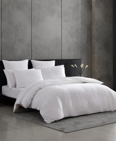 Vera Wang Solid Textured Pleats 3-pc. Duvet Cover Set, King In Off White