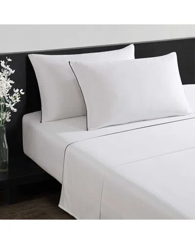 Vera Wang 300 Thread Count Pearl Edge Embroidered Sateen 4pc Sheet Set In White