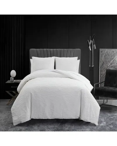 VERA WANG VERA WANG ABSTRACT CRINKLE COTTON JACQUARD COMFORTER SET