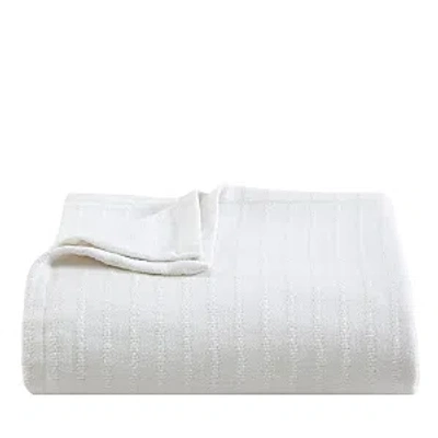 Vera Wang All Over Rib White Cotton Blanket, Full/queen