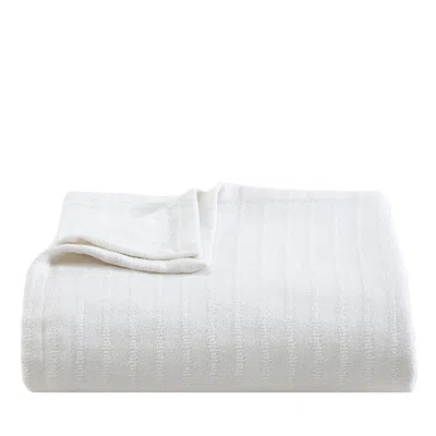 Vera Wang All Over Rib White Cotton Blanket, King