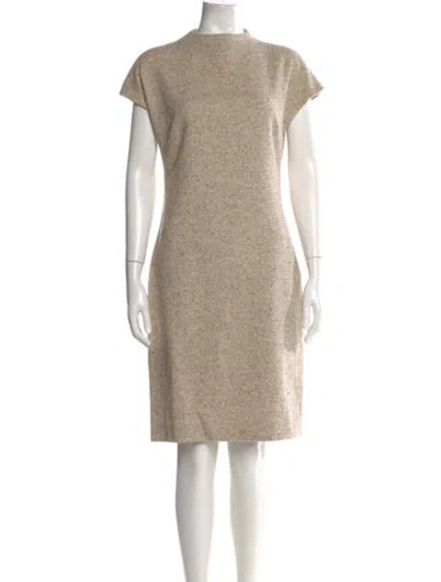Pre-owned Vera Wang Alpaca Knee-length Dress In Neutral
