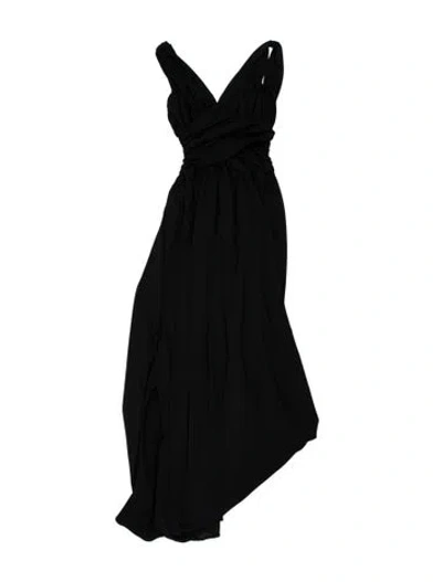Pre-owned Vera Wang Asymmetrical Long Dress In Black