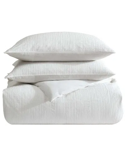 VERA WANG VERA WANG BARK TEXTURE JACQUARD DUVET COVER SET
