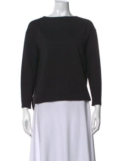 Pre-owned Vera Wang Bateau Neckline Sweater In Black
