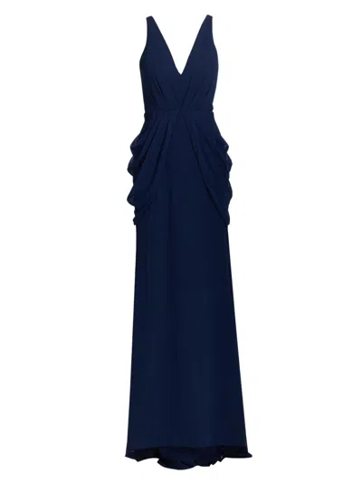 Vera Wang Bride Women's Corse Draped Sleeveless Gown In Blue