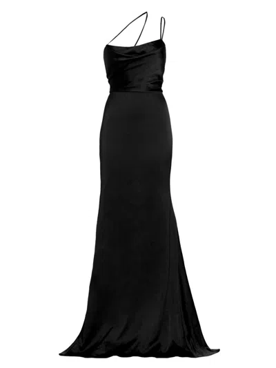 Vera Wang Bride Women's Paulette Satin Mermaid Gown In Black
