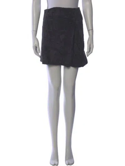 Pre-owned Vera Wang Calf Hair Mini Skirt In Gray