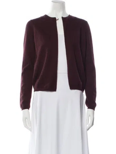 Pre-owned Vera Wang Cashmere Crew Neck Sweater In Burgundy