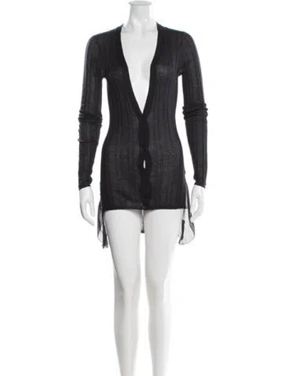 Pre-owned Vera Wang Cashmere Long Dress In Gray
