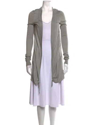 Pre-owned Vera Wang Cashmere Open Front Sweater In Grey
